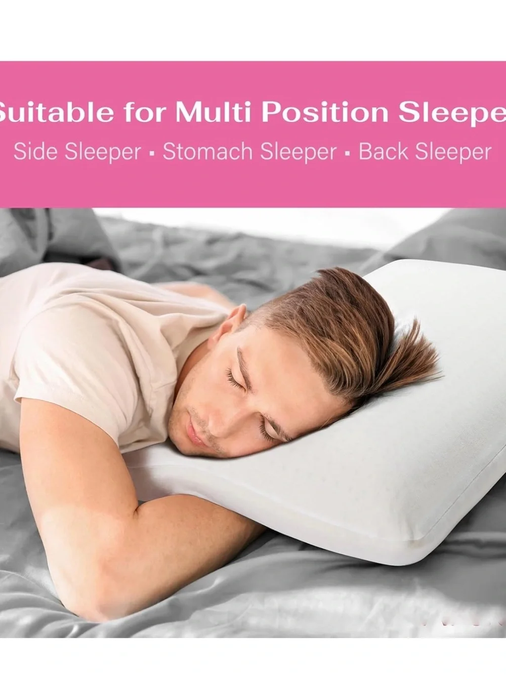 NIB 100% Talaway Natural Latex Pillow-Breathable All Positions Queen Mid Loft